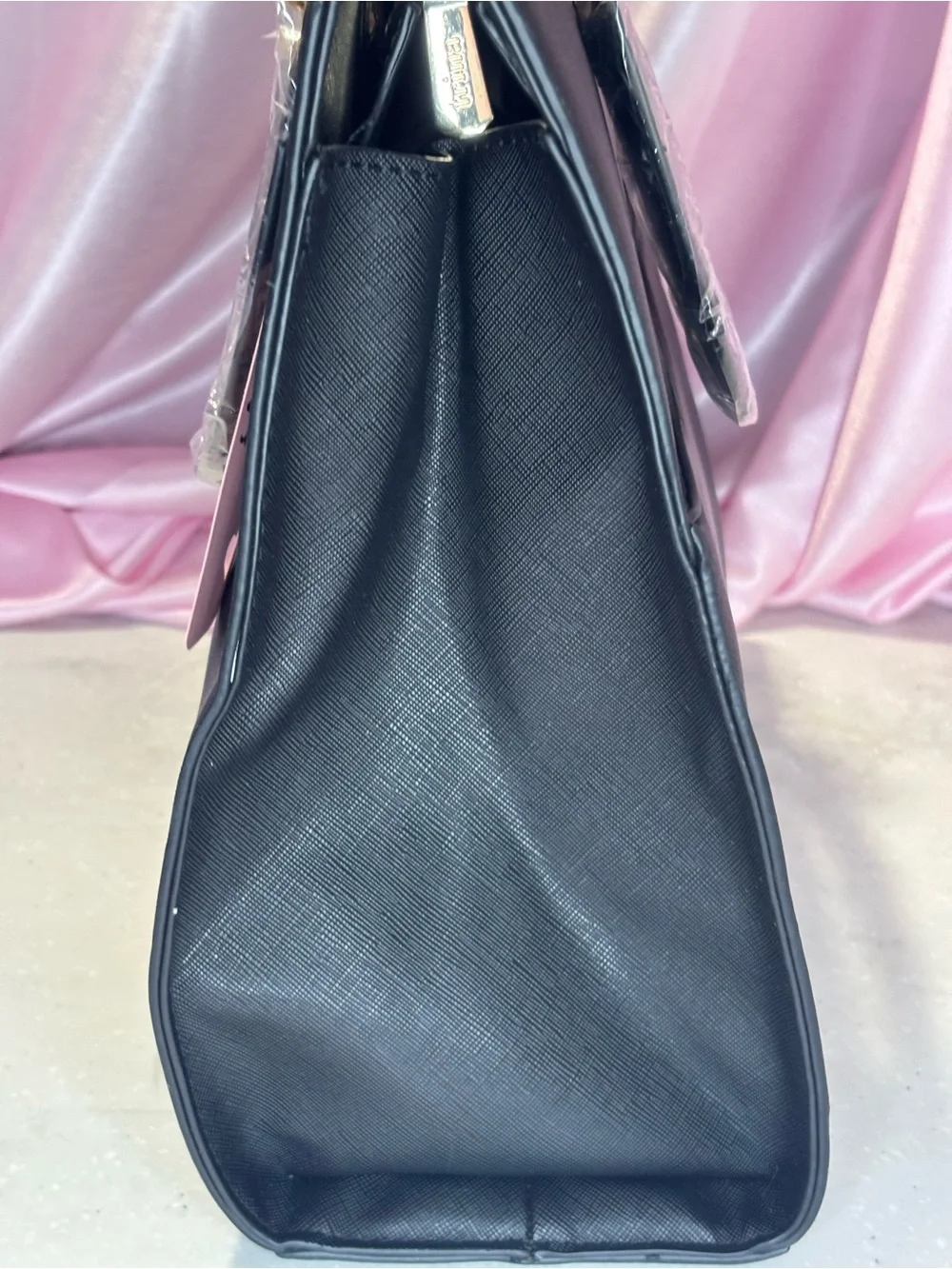 Trina Turk Black Structured Top-Handle with crossbody strap